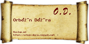 Orbán Dóra névjegykártya